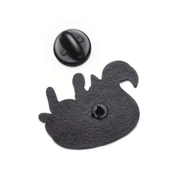 "David Meowie" Cute Enamel White Cat Brooch Pin for Bags and Clothing - Adorable - Picture 2 of 3